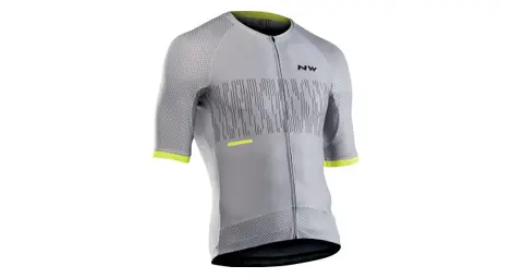 Maillot manches courtes northwave storm air jersey gris / jaune fluo