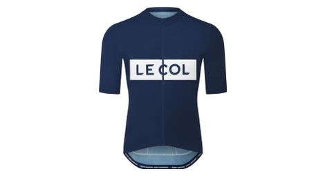 Herentrui met korte mouwen le col sport logo blauw/wit