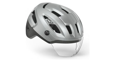 Casco met intercity mips plateado reflectante mate