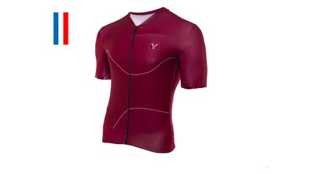 Maillot manches courtes lebram roselend bordeaux coupe ajustée