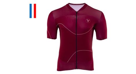 Maillot manches courtes lebram roselend bordeaux coupe ajustee
