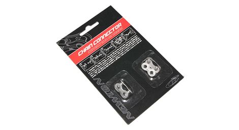 Connecteur de chaine velo  9v. newton argent  (attache rapide) (blister de 2 pieces)