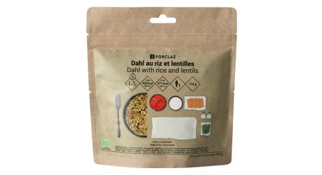 Gevriesdroogde vegetarische maaltijd forclaz dahl rijst/linzen organic 110 g