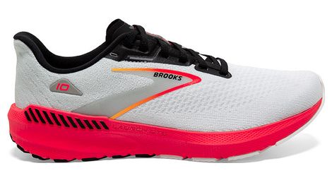 Brooks launch gts 10 running shoes white red men's