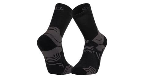 Bv sport calcetines trek doble gr alto poliamida negro/gris 36-38