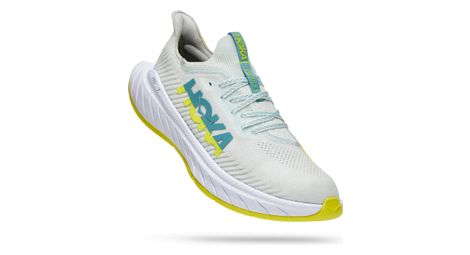 Chaussures de Running Hoka One One Carbon X 3 Blanc Jaune