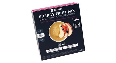 Decathlon nutrition energy fruit speciality apple/red fruit 4x90g