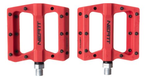 Par de pedales planos neatt composite 8 pines rojo