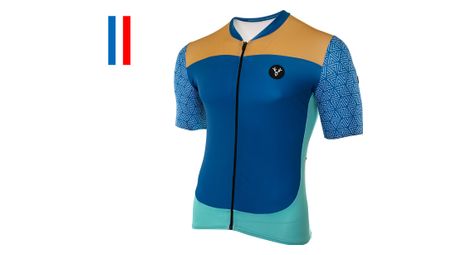 Maillot manches courtes lebram aspin bleu coupe ajustée