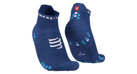 Coppia di calzini compressport pro racing v4.0 run low blue