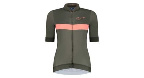 Maillot manches courtes velo rogelli prime - femme - vert/corail