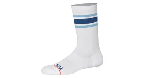 Paire de chaussettes saxx whole package crew athletic stripe blanc