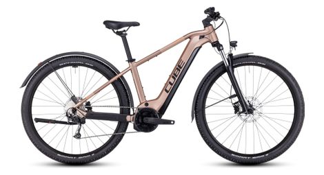Cube reaction hybrid performance 500 allroad electric hardtail mtb shimano alivio 9s 500 wh 27.5'' metallic brown