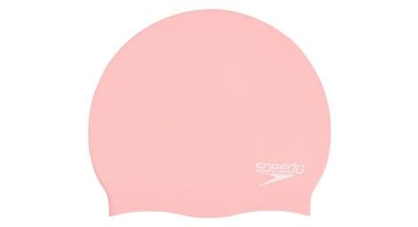 Bonnet de bain speedo plain moulded silicone rose