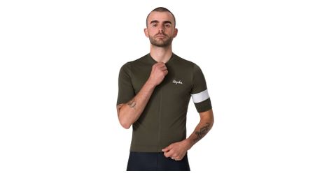 Maglia a maniche corte Rapha Core verde scuro/bianco da uomo