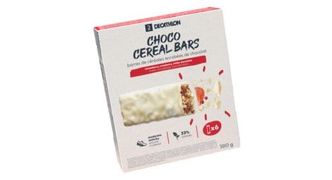 Decathlon nutrition barritas de cereales de chocolate blanco y frutos rojos 6x30g