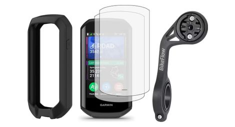 Pack accessoires garmin edge 1050 (2 écrans de protection hydrogel + housse + support déporté xl optimisé edge 1050)