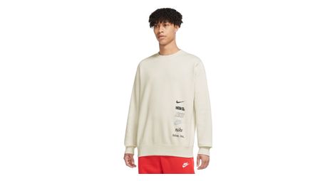 Haut manches longues nike club fleece plus blanc