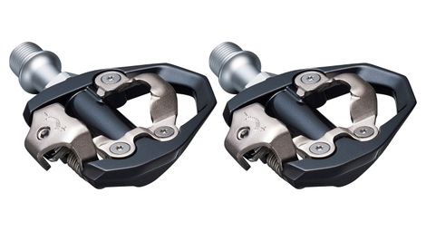 pair of shimano pd es600 pedals with sm sh51 spd cleats