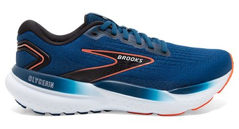 Brooks glycerin 21 running shoes blue red men's 43