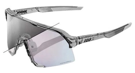 Lunettes 100% S3 Polished Translucent Grey - Rose Gold Mirror Photochromic Lens