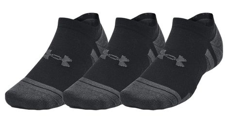 3 paia di calzini under armour performance tech invisible socks black unisex m