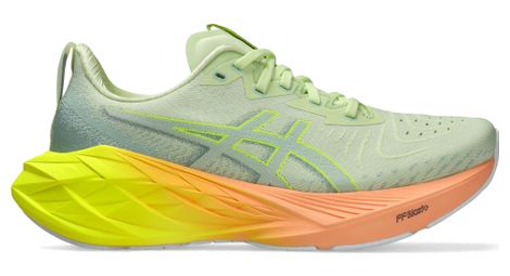 Zapatillas de running para mujer asics novablast 4 paris verde/naranja/amarillo