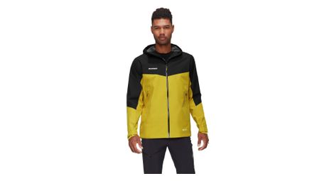 Chaqueta impermeable con capucha mammut convey tour hs negro verde