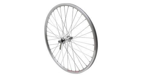 Roue vtt 26  er10 avant argent double paroi moy alu blocage