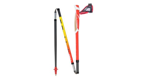 Bâtons de trail pliables 4 brins tsl outdoor carbon 4 cork cross fire jaune/rouge 125cm - produit reconditionné