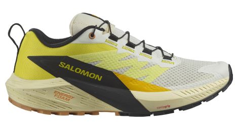 Trailrunning-schuhe für frauen salomon sense ride 5 gelb schwarz 41.1/3