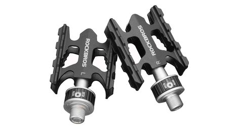 Pédales vtt rockbros k320f-bk en alliage d'aluminium - noir