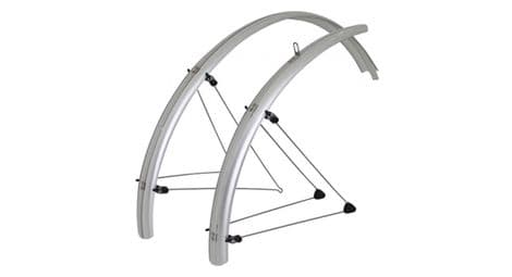 Garde boue vtt tringles 26 stronglight country 54mm argent (paire) avec fixation classic tringles inox