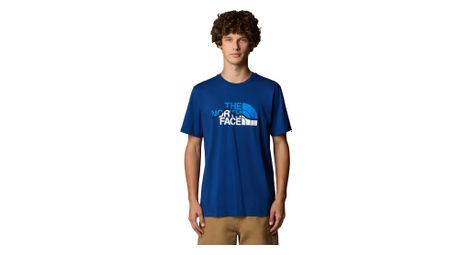 The north face mountain line blue short sleeve t-shirt for men