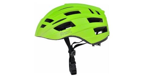 Casque de vélo mat flashy jaune-vert - 55/61cm - lumière rouge pour vélo