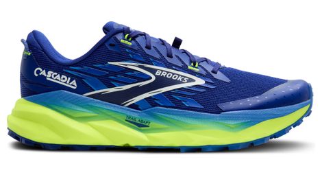 Brooks cascadia 19 scarpe da trail da uomo blu/giallo