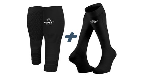 Pack Performance Elite BV Sport Manchons de Compression + Chaussettes de Récupération Noir