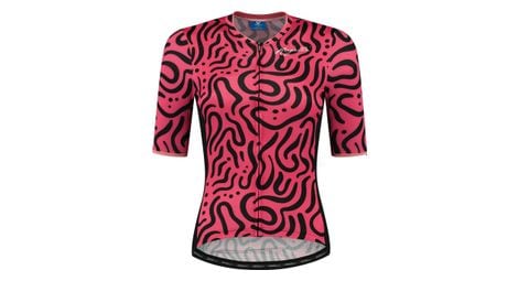 Maillot manches courtes velo rogelli abstract - femme