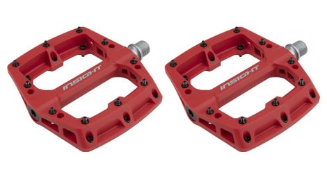 Paire de pedales plates insight nylon rouge
