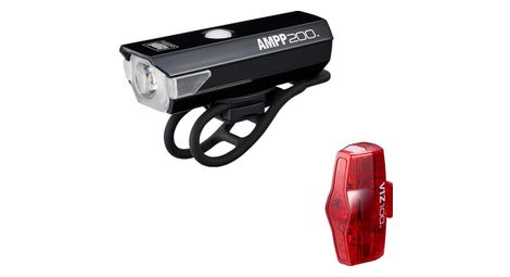 Cateye AMPP200 & ViZ100 Light Set Black