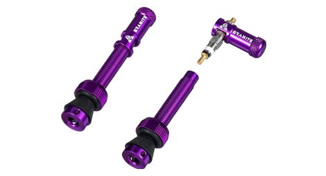 Par de válvulas tubeless granite design juicy nipple de 45 mm con tapones quita ómnibus morados