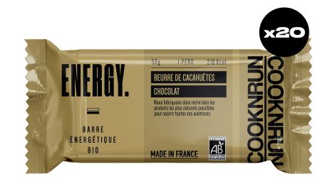 Barres énergétiques bio | beurre de cacahuètes, chocolat x20