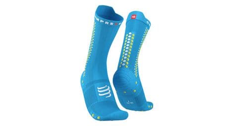Paar compressport pro racing socks v4.0 bike blue / yellow