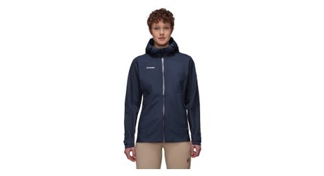 Veste imperméable femme mammut convey tour hs hooded bleu