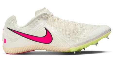 Nike zoom rival multi white pink yellow unisex track & field shoes