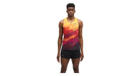 Camiseta sin mangas Hoka Race Day naranja/roja para hombre