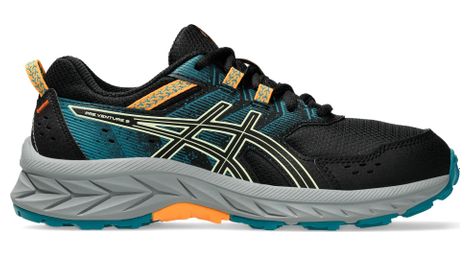 Asics gel-venture 9 gs trail shoes black/blue/orange child