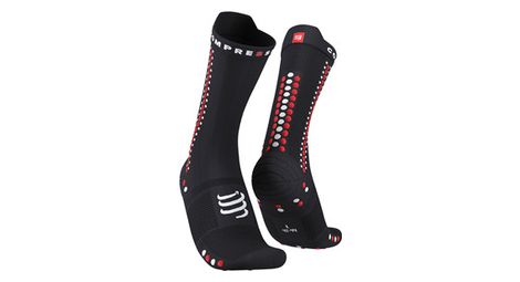 Coppia di calzini compressport pro racing v4.0 bike nero / rosso