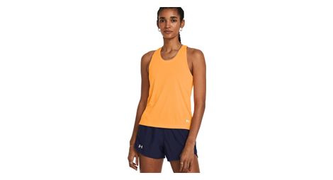 Camiseta de tirantes under armour launch orange para mujer