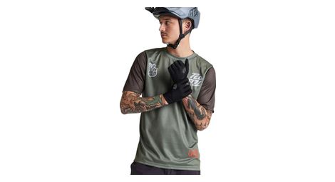 troy lee designs flowline short sleeve jersey green